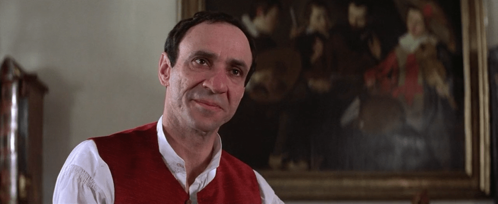 Salieri thanking God for one moment of divine inspiration.